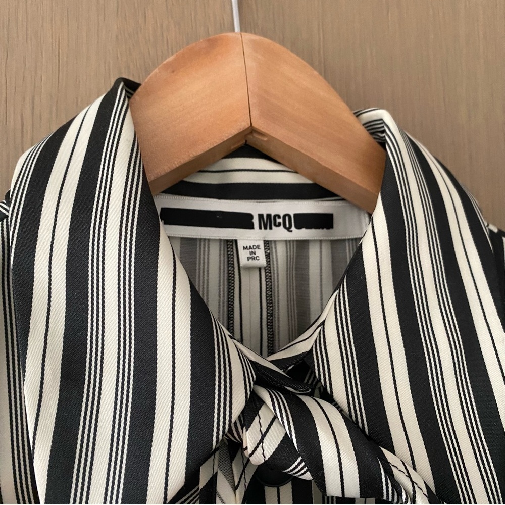 McQ Alexander McQueen striped mini dress with neck tie - Picture 7 of 9